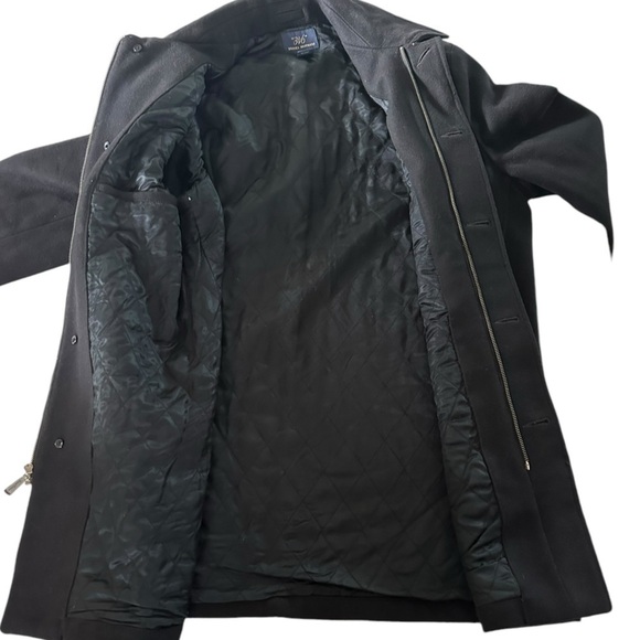 BROOKS BROTHERS BLACK WOOL COAT SIZE LARGE - Picture 8 of 12